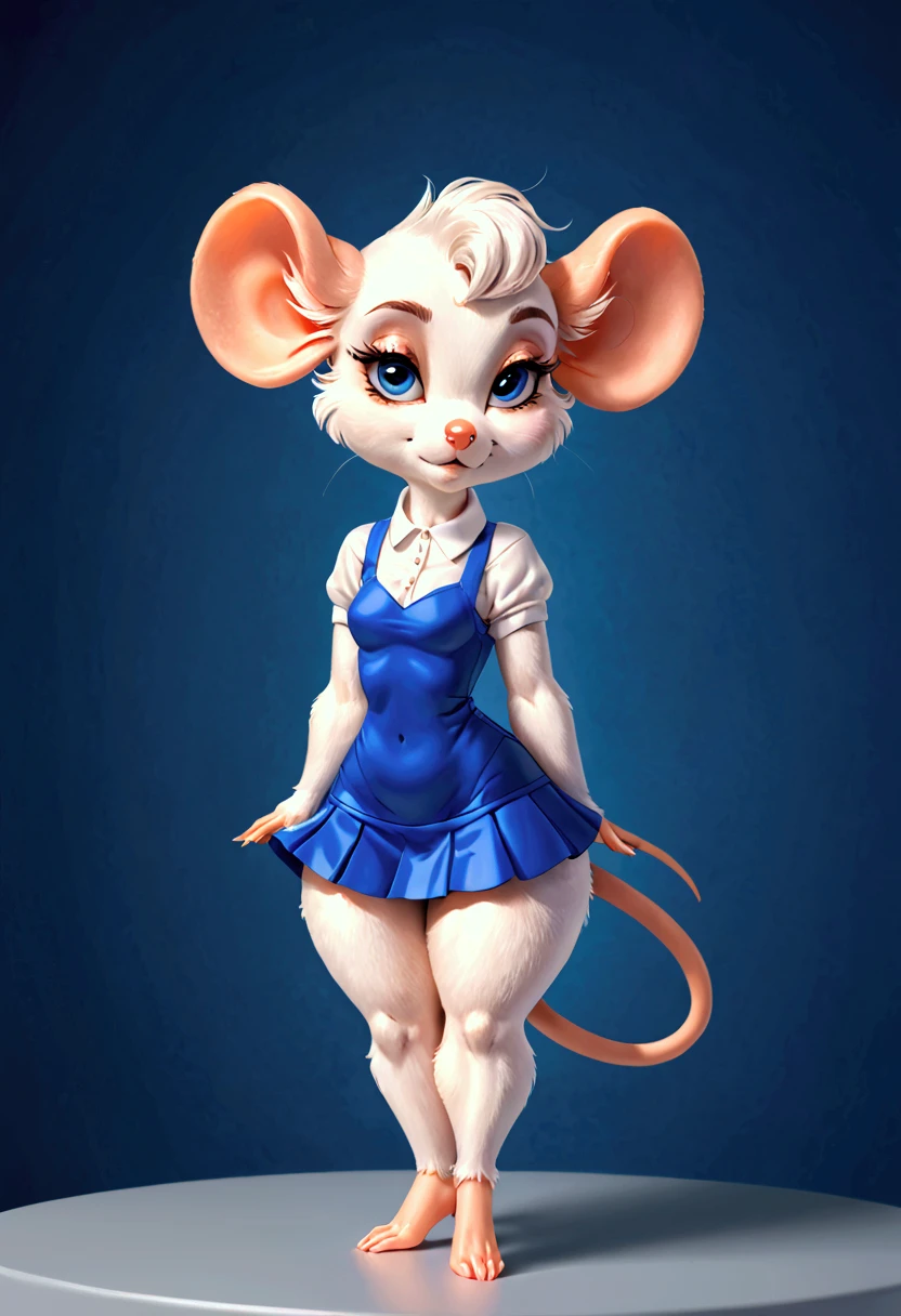 score_9, score_8_up, score_8, solo, (fluffy), (Semi anthro), ((indoors)), (((mouse))), female, blue eyes, yellow fur, yellow ears, claws, (fluffy cheeks:0.5), (string bikini), in the style of beatrix potter, (cartoon style) fca style, cel-shading, village, (full shot), cute, solo, (solo:1.5), Stands, pussy floss
