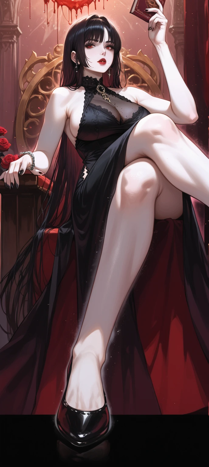 highly detailed skin, highly detailed face, (beautiful detailed eyes, red cheeks, smile), ((a girl stands)), The girl is a cute 18 year old bride, ((no panties, Cute, thin pubic hair)), (Not wearing a bra, small breasts, cute nipples), (Red Wedding Dress), ((red heel shoes)), (white tights), lace short skirt, light brown hair, Long ponytail hairstyle, flower hair ornament, earrings, red lace gloves, The Veil of the Bride, bride tiara, beautiful necklace, church chapel, A blizzard of falling flowers, ((Photographed from the front so that the girl&#39;s whole body is included)),
