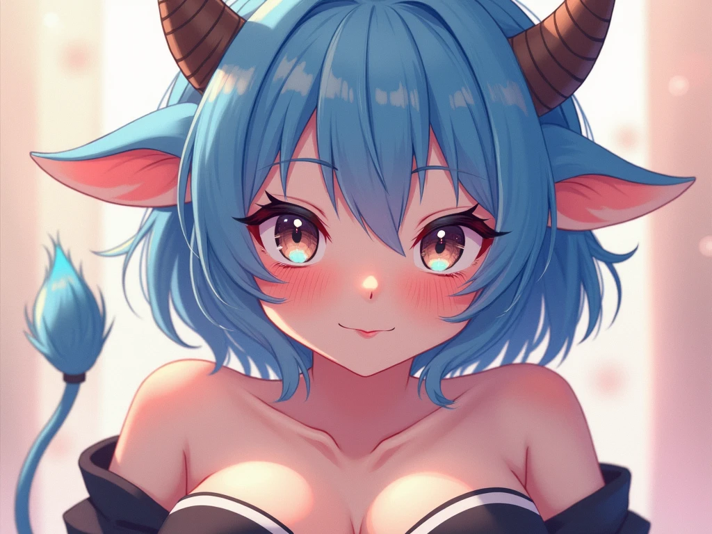 (masterpiece:1.2), highest quality, High resolution, unity 8k wallpaper, Highly detailed face, Beautiful Eyes,Glowing Skin,smile,blush,Gloss,Hall face,perfect lightでg, Extremely detailed CG,Official Art, Browsing Caution,smile,One big girl ,(Cow print micro bikini), Browsing Caution, (slim_body), Mansuji, One Girl, Stripes are visible, anime, Eyes with highlights, Wet,Gloss(Wet:1.2)