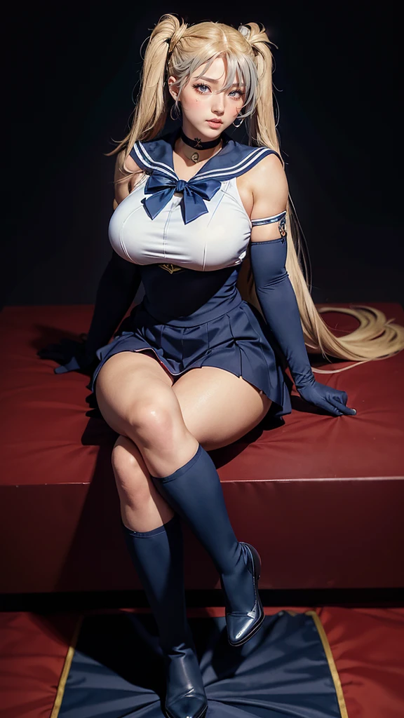 (Highly detailed CG unity 8k), (highest quality),(very detailed),(ultra high resolution), 1 female, white cloth gag, uniform, sailor suit, rope bondage, breasts rope bondage, hands back rope bondage, leg rope bondage, thigh rope bondage, bust rope bondage, feet rope bondage, Arms behind the waist, bound wrists, shackles the ankles, gag with a white cloth, Dark blue skirt, (Straddle the wooden horse:1.4), Weights on the legs, Crying face, (White headband:1.4), Black Hair, Bobcut,