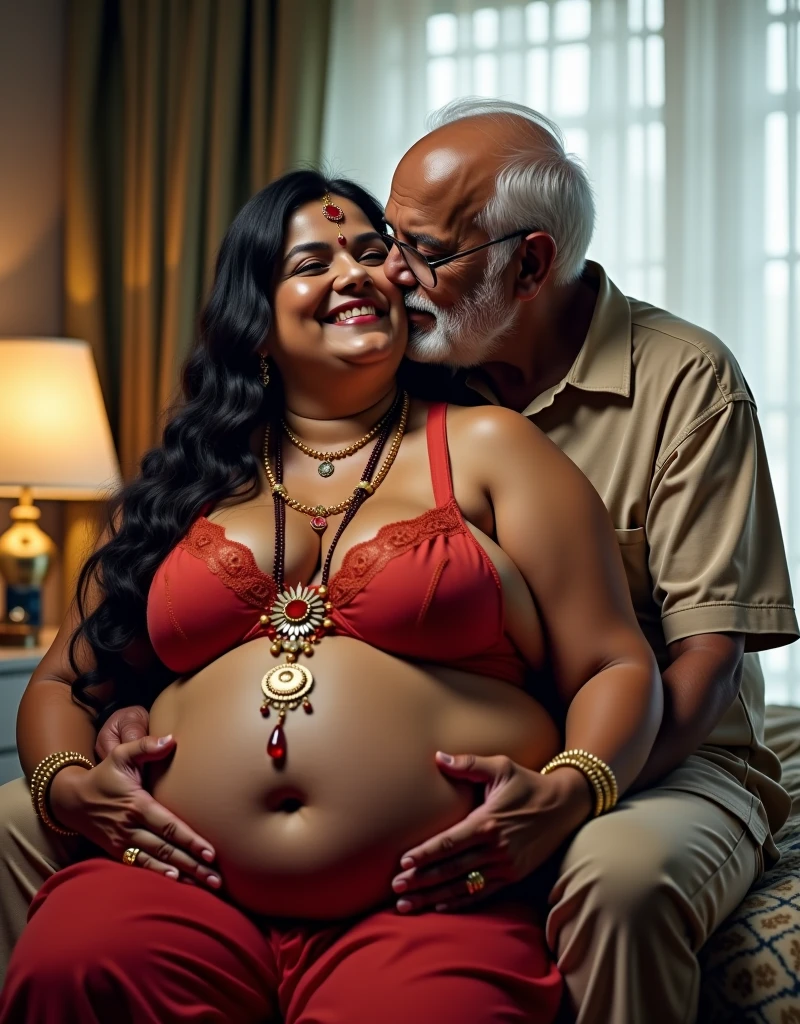 An intimate and disturbing scene of the most beautiful Indian Hindu goddess Durga being forcefully kissed by a 70-80 year old grumpy, lusty, nasty, and ugly Muslim mullah. Devi Durga, who appears to be around 30-32 years old, has the whitest warm milk-colored skin and a stunningly pretty face, accentuated by traditional Indian ornaments. Her voluptuous figure resembles that of a MILF, with huge, heavy breasts full of milk and juices, as well as succulent, milky thighs, armpits, and a vagina. The elderly mullah, completely unfazed by his advanced age and repulsive appearance, passionately kisses Devi Durga against her will, savagely sucking on her lips and tasting her sweet nectar. His rough hands squeeze her massive, heavy buttocks as he forces her body closer to his.
