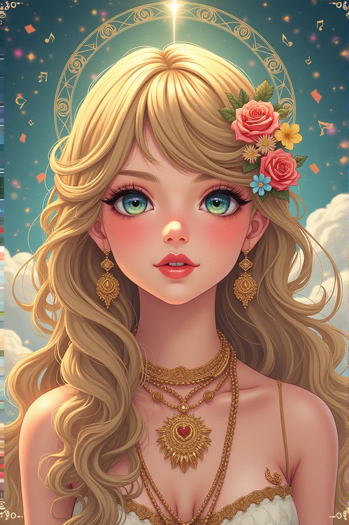 Beautiful boho women stunning merge of Masiela Lusha with colorful southwestern style dress. colorful southwestern earing and. jewelry, blond colored hair that is coarse, wiry, and tightly curled. It often has a rough texture, feels stiff to the touch, and may be prone to frizz and tangling. The curls can be densely packed. The Official Art – An Award-Winning Digital Masterpiece In 4K Ultra HD, Extreme Detail And Intricate Realism. symmetrical face. This Concept Art Brought To Life By The Hands Of Artists Like Wlop & Artgerm In A Stunning 2D Vector Illustration. large, perky, full, vuluptious, symmetrical and spherical breasts. Background is a beautiful panoramic vista of a red rock canyon.