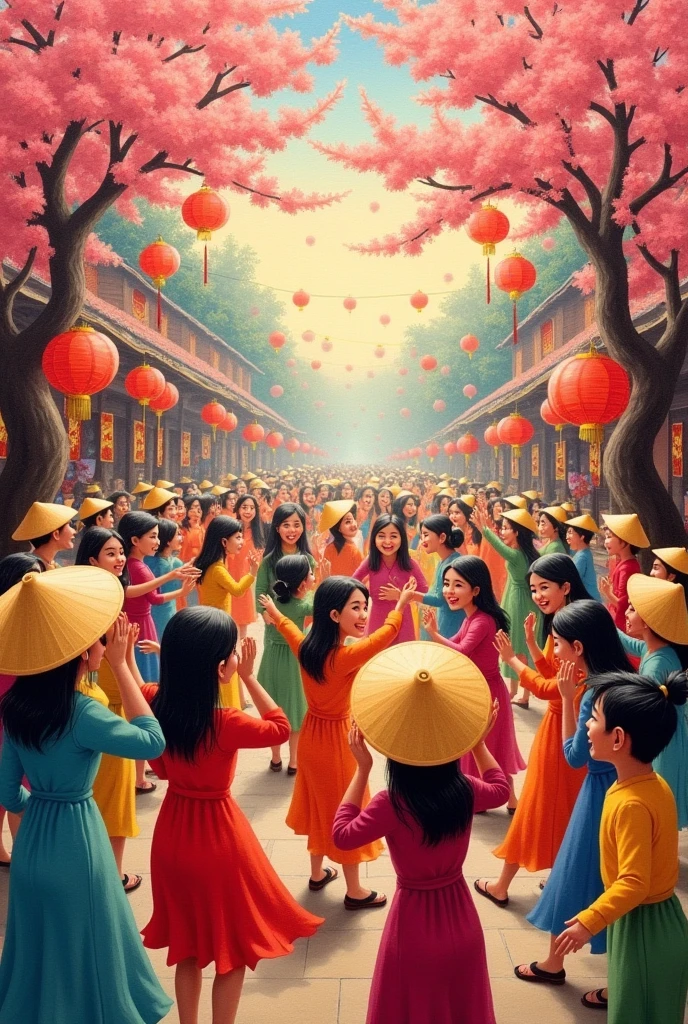 Contemporary arts painting about filipino culture chritmas kids carol