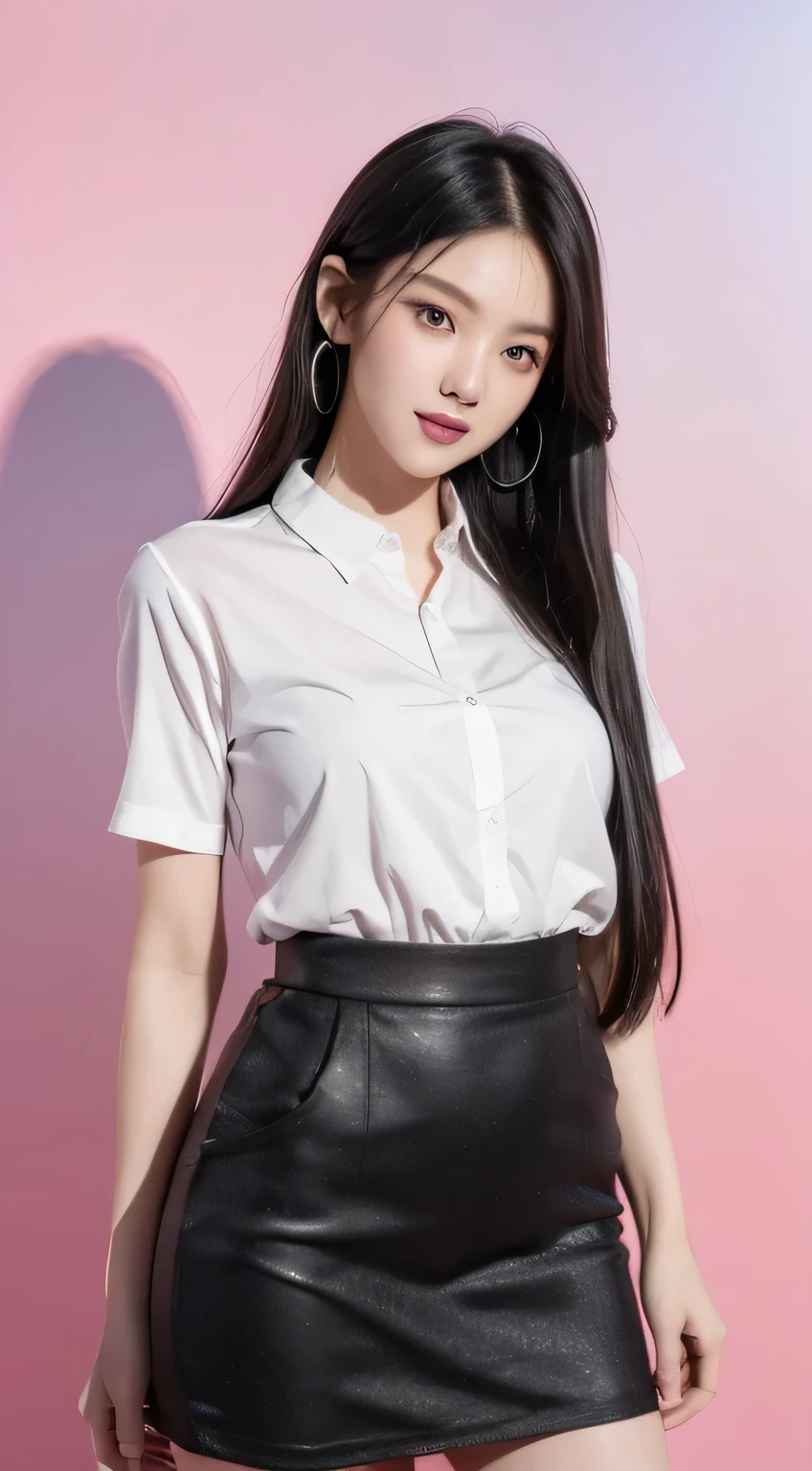 black hair, hair bobbles, wince, longeyelashes, solid circle eyes, light smile, ear blush, fang, ccurate, surrealism, drop shadow, anaglyph, Take off your stereogram , tachi-e, throw, atmospheric perspective, Color Field painting, Art Deco, futurism, 8k, super detail, best quality, award winning, super detail, anatomically correct, retina, UHD, masterpiece, textured skin, high details, best quality, highres, high quality, accurate,Shinnaka City, transparent shirt, patterned clothes , skirt, best quality