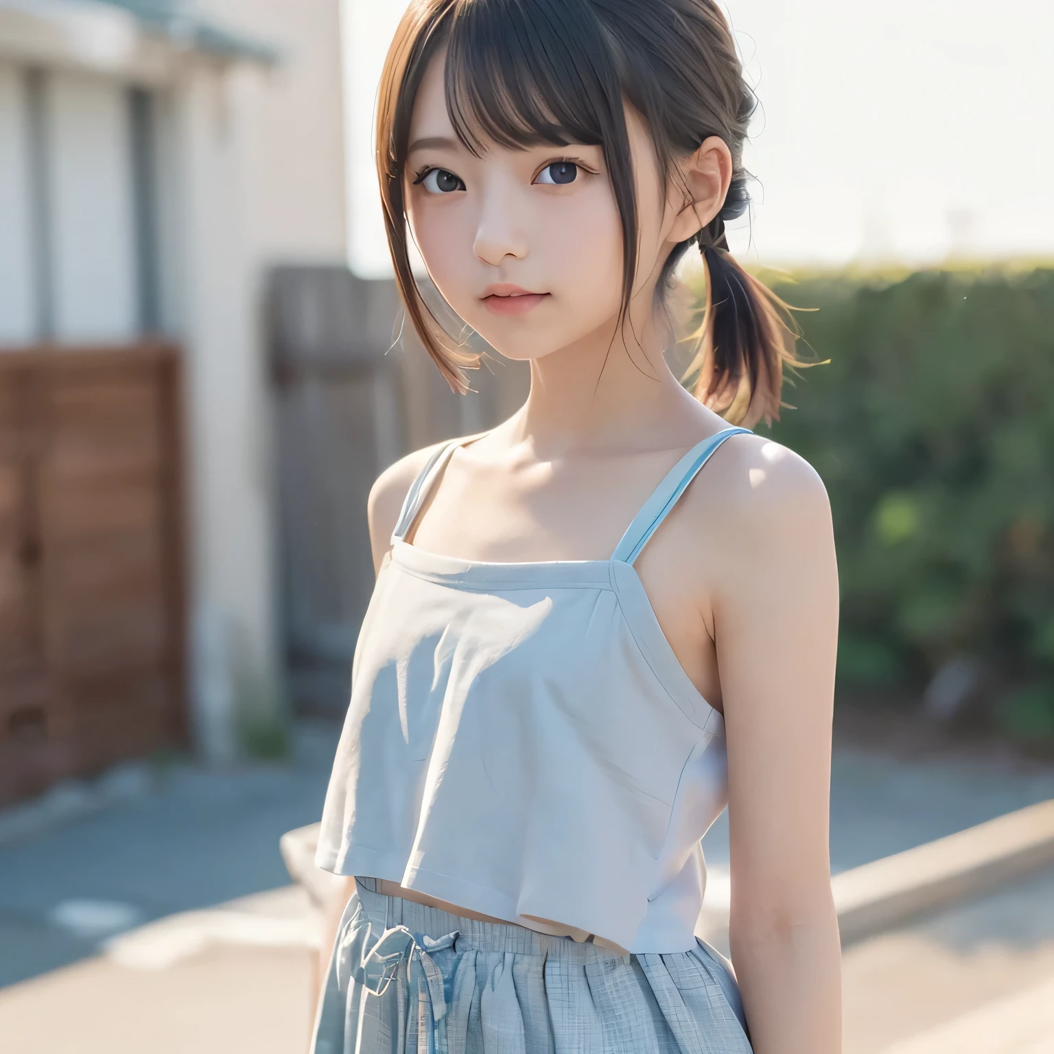 ((Live 2D)) Masterpiece, one girl outside running , 、 full body , (((Standing straight))) , , cute japanese high school uniform, viewers, detailed face , girl with green 、(((Straight hair down to the shoulders))), (((Short Hime Cut))), , gradient hair, MULTI-COLOR HAIR , small smile , Turquoise Hair Tips, wavy hair, Gradient Eyes , orange eyes , ( simple background, white background : 1.3)、((( upper body photo))),((( small smile )))、((( face swells))),(((Round face))),((( skinny))),(((flat chest))),((( face close-up )))