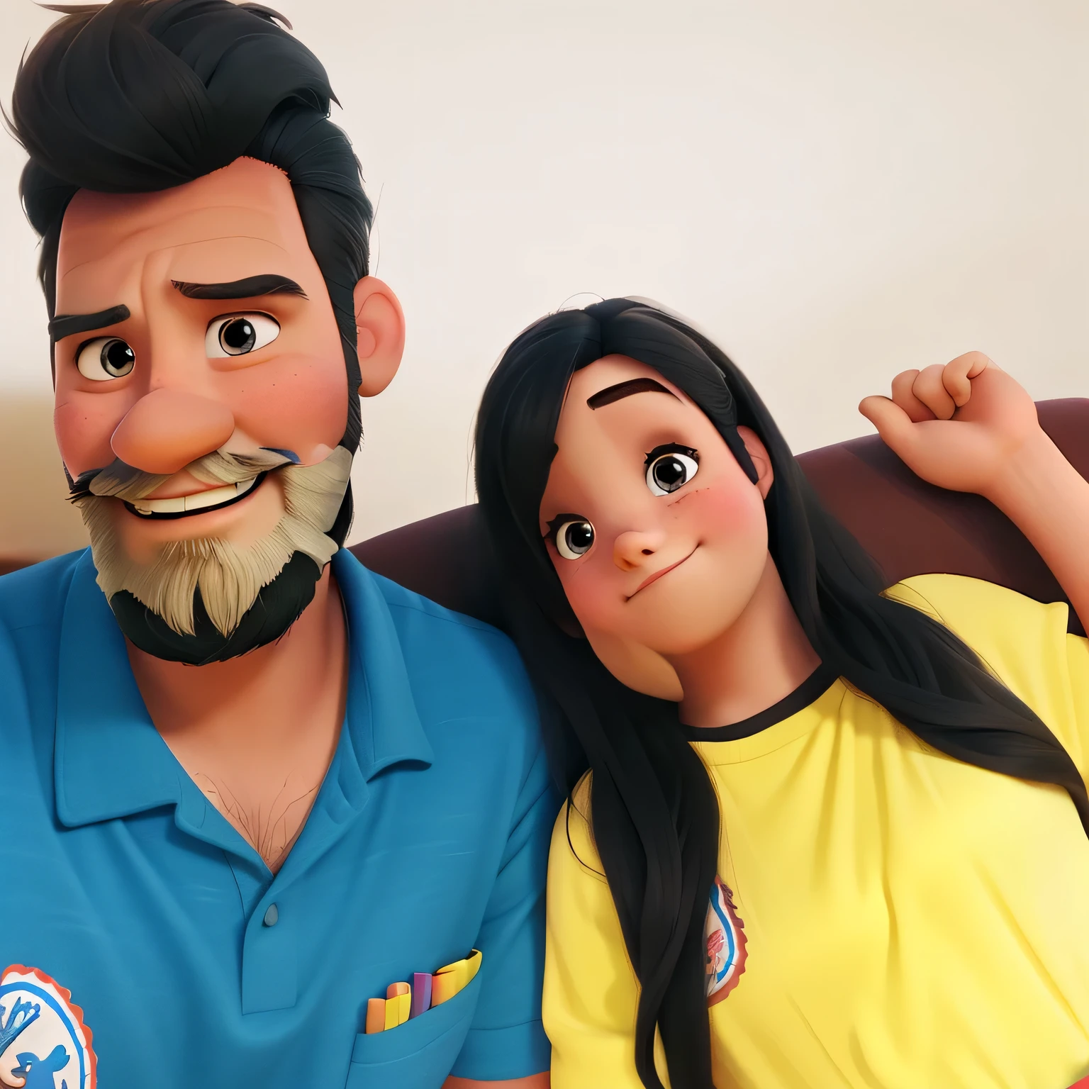 couple (man and a woman) in disney cartoon format