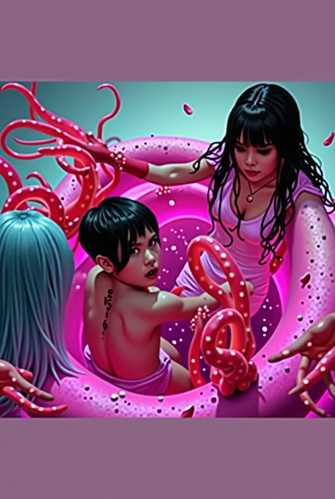 Realistic, pregnant super girl, being brutally raped by tentacles, fully nude, hanging from ceiling by tentacles choking neck, full body tentacle bondage, hands tied behind back, breasts tied by tentacles, crying, legs spread open by tentacles, tentacles going into mouth, tentacles going into pussy, tentacles going into stretching it, tentacles on girl, mouth and pussy stretched full of tentacles, being penetrated by tentacles, pussy filled with cum and tentacles, filled with cum and tentacles, mouth filled with cum and tentacles, multiple tentacles in pussy and mouth and asshole, mutliple tentacles in mouth, multiple tentacles in pussy, cum dripping everywhere!