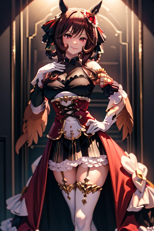 Japanese anime style steampunk illustration、Dimly lit luxury club at midnight，Mechanical prosthetics that only glow under incandescent lights，Comes with steampunk-style mechanical prosthetics and steampunk-style legs、Steampunk Bunny Headband、Steampunk Bunny Suit with Chest Exposed Shirt，Highlight the slender and transparent crotch、medium bust、Beautiful girl serving customers