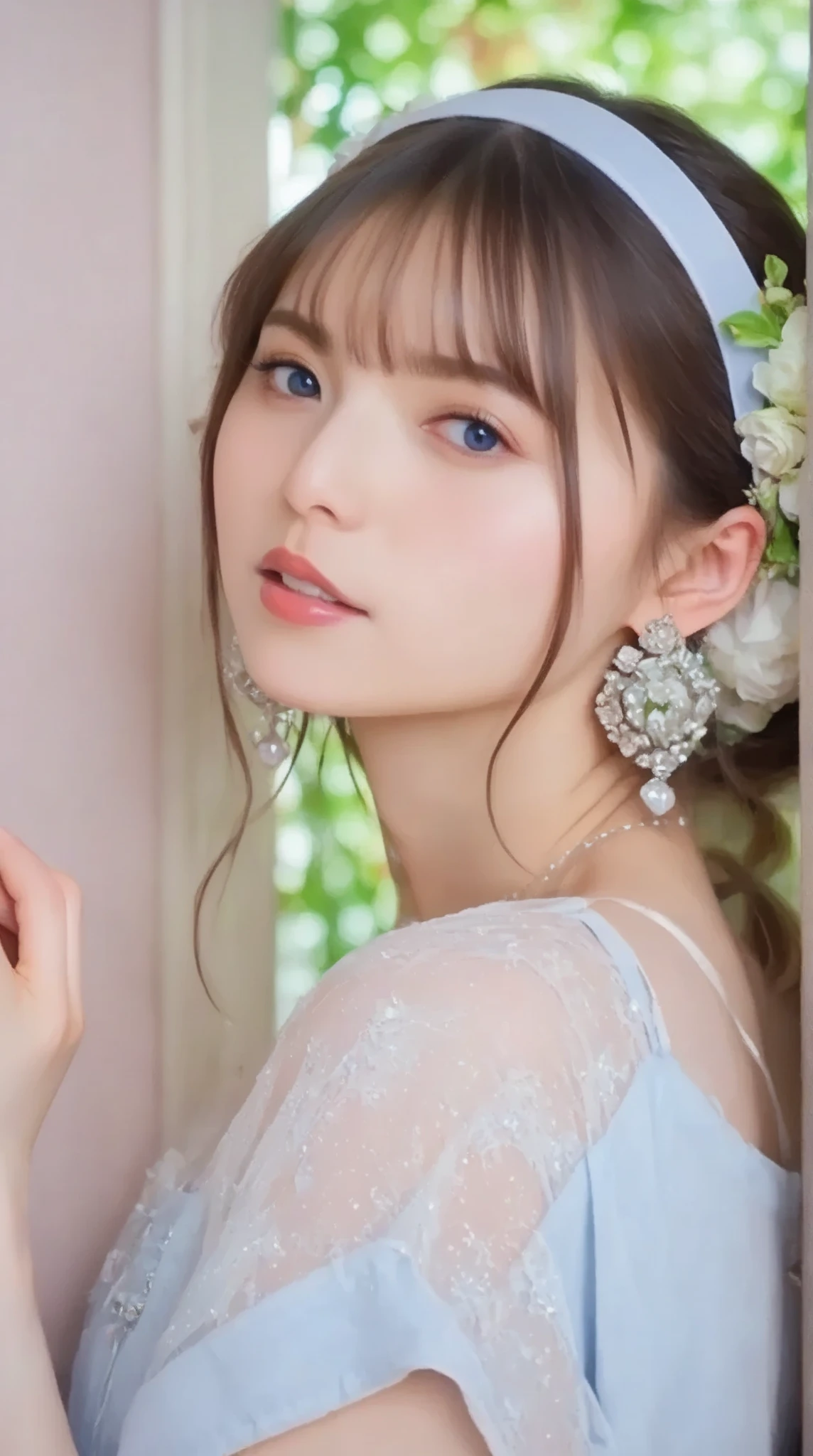 ((Realisticity: 1.2)), ((The highest resolution: 8K UHD)), Best Quality,masutepiece,hight resolution,nffsw, ((1 super detailed and ultra-realistic girl)), ((The dazzling of a very beautiful queen, Super realistic, and ultra detailed)),((White skin, Beautiful, Smooth, zora々Right, hyper realistic and hyper detailed )), Long hair, ((Ultra realistic and ultra detailed dresses)), Solo, ((Super realistic, Super beautiful, Gorgeous and ultra-detailed jewelry)), ((Super beautiful, Super realistic and super detailed white sweater and blue jeans)), ((Super beautiful, Super realistic, Ultra Detailed Diamond Filled Earrings)), ((Super beautiful, Ultra-realistic and ultra-detailed diamond-filled hair ornament)), ((Super beautiful whole body, Super beautiful, hyper realistic and hyper detailed)), ((Oversized, Super realistic and super detailed Fukuoka castle ruins)) ((Super beautiful, Super beautiful, Ultra-realistic and ultra-detailed hair van)), ((Super beautiful, Ultra-realistic and ultra-detailed brown hair)), ((Asian Women))Candid, photograph, High resolution, 8K,Bokeh,