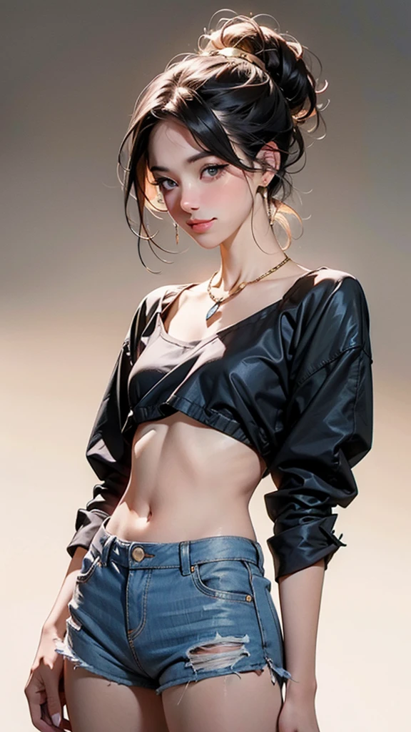 ((medium chest, tomboy, small head)), (cut abs: 1.1), (perfect body: 1.1), (short wavy hair: 1.2), auburn hair, collar, chain, full body, workout , sweat, femboy, futa ((shorts)), (extremely detailed CG 8k wallpaper), (extremely delicate and beautiful), (masterpiece), (best quality: 1.0), (ultra high resolution: 1.0), beautiful lighting, perfect lightning, realistic shadows, [high resolution], detailed skin, super detailed (((colorful)))