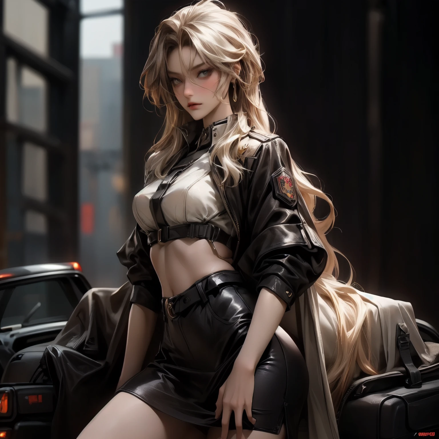 masterpiece,best quality,high resolution, 1個Giant Breast Girl,from below,(The legs are very thin and straight),,(legs are very long,straight legs),,High heel,long legs,stood up, Leg length when viewed from the front, Perfect body,Have perfect legs,(lure),Full body female love,cyberpunk characters,dynamic poses,1個Giant Breast Girl,exquisite eyes,brown eyes,eye shadow,make up,long gray hair, Detailed faces, delicate eyes, looking at the audience, blush blush\(make up\), full lips, red lips,(long gray hair:1.3), (stood up)mechanical static,machine summon,(hair accessories:1.1),hat,((((red school uniform,short shorts)))),(black stockings),City,Luminous winding,,cyberpunk lamp:1.1),neon lights,Fully mechanical and futuristic elements,science and technology,背景是一條中國傳統的street,China Town, street, sky sky, cyberpunk characters, paper lantern, Neon Super Resolution,(Realism:1.3),1(Slim:1.2),dramatic lighting,Vibrant details,Luxury Cyberpunk,complex background,Rendered by Octane,