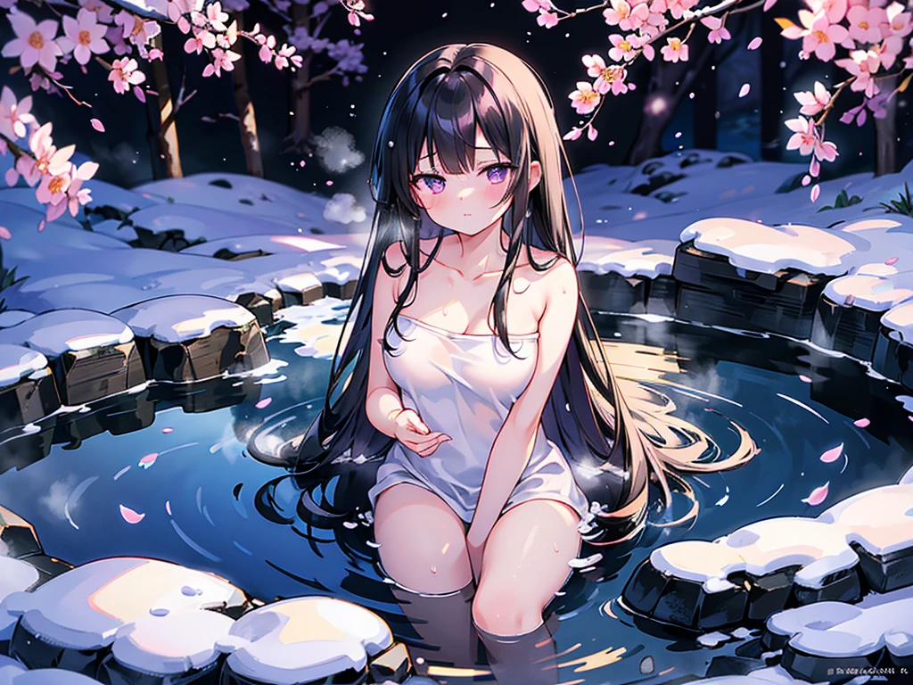 (photorealistic:1.3, highest quality:1.3,8Kmasterpiece, masterpiece:1.3,High resolution,muste piece:1.2),A 23-year-old woman bathed in a hot spring,(white leotard:1.3,choker), Clean wet skin, (looking at the camera:1.2),(View from above:1.2), (long hair:1.2,black hair:1.5), (blushing:1.3,smile:1.3), (lie down),(full of sweat:1.3),open-air bath,steam,vapor,background(snow scene,snow mountain:1.3, sunrise:1.3),(Bold pose with legs spread,dynamic pose:1.2),(Wet clothes stuck to my skin:1.4),(Nipples visible through clothing),(genitals visible through clothing),(Butt visible through clothes),(slender, abs:1.2),(young skinny gravure idol, sophisticated gravure idol),(detailed perfect face),normal hands:1.5,normal finger:1:5,normal feet:1.5
