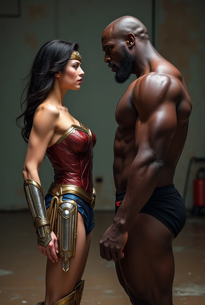 Some gangster were caught a wonder woman and remove all his clothes and touching his body parts