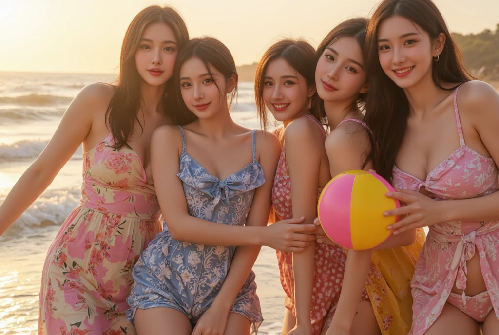 Pineapple Suit, Beautiful 3girls, summer,