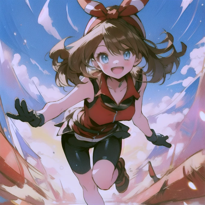 Pokémon、「GOCHA」、BUMP OF CHICKEN、『acacia』、1 girl、solo、woman、smile、Jacket、zipper、long sleeve、グレーskirt、skirt、プリーツskirt、zipperプルタブ、bike shorts、shoes、Backpack、socks、hair tie、garden、flower、standing、v、peace sign、cowboy shot、Eevee、Pokémon\(living things\)、^^、Water → Electricity → Water → Ice → Fire → Rock → Grass → Poison → Psychic → Ghost → Dark(outside the frame)→バグ→fairy→dragon→steel→nomal→格闘→飛行。、fairy、dragon、steel、nomal