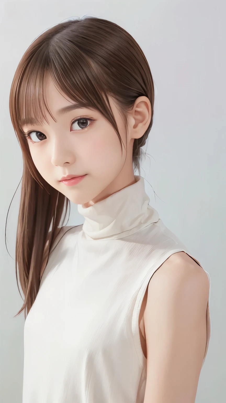 (close up:1.2),masterpiece, High resolution, Portraiture, Highest quality, High resolution,
(1 girl:1.3), Realistic, alone, Wearing a white oversized sleeveless T-shirt and a mini skirt, Daytime shopping, street, city
, Side view, Cool and cute,
(Long lightning bolt single ponytail black hair),
((Japanese idol slim face)),((Cool Slim Eyes:1.5)),((Height 150cm,Weight 29 kg,60cm,50cm,Height: 65cm)),
((Thin body,The body is slim,Flat Lasping Body,Delicate body))