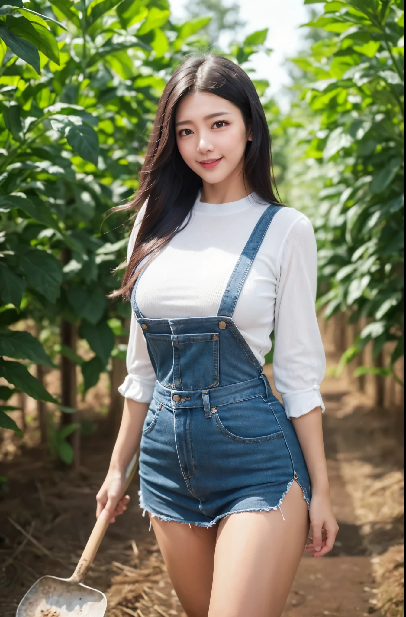 irishuo,1girl,solo,realistic,8k,highres,(perfect face:2),perfect eyes,perfect body,ultra detailed face,looking at viewer,large breasts,massive ,cleavage,closed mouth,smiling