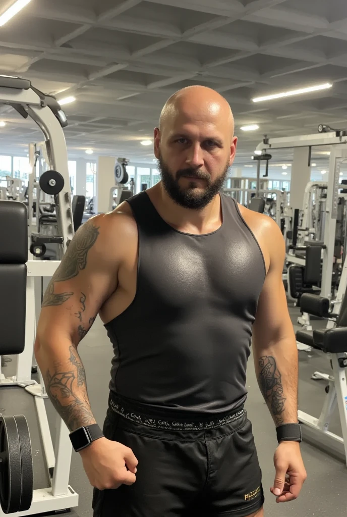 (masterpiece, intricately detailed, highest resolution, best quality:1.2), (doujin), a cocky Austinwolf, a 24 y.o muscle stud with a muscular physique sitting on a chair with black eyes,dark-skinned male, womb tattoo, wearing a ((open jacket, dom, armbands)), ((excessive cum)), ((cum on body)), ((cum drip)), flaccid penis,saggy balls,hairy chest,vascular,muscle striations,soft light,fantastic realism,