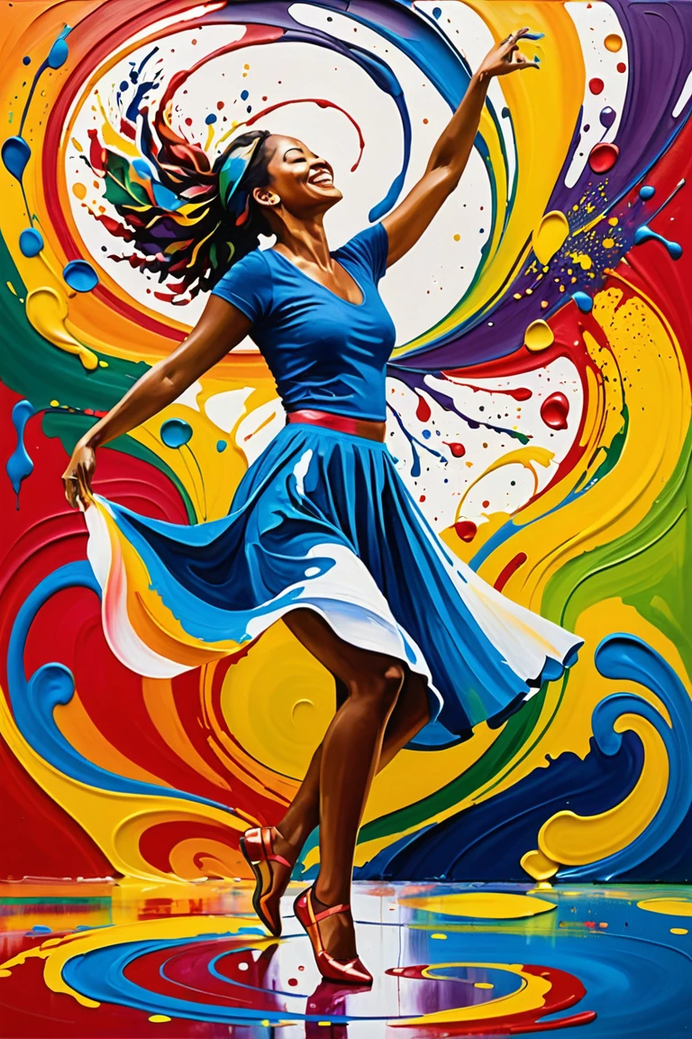 A 3 woman, happy and dancing, Indoor, modern house,
African (masterpiece best quality:1.2) delicate illustration ultra-detailed, illustrations, bright, colourful,