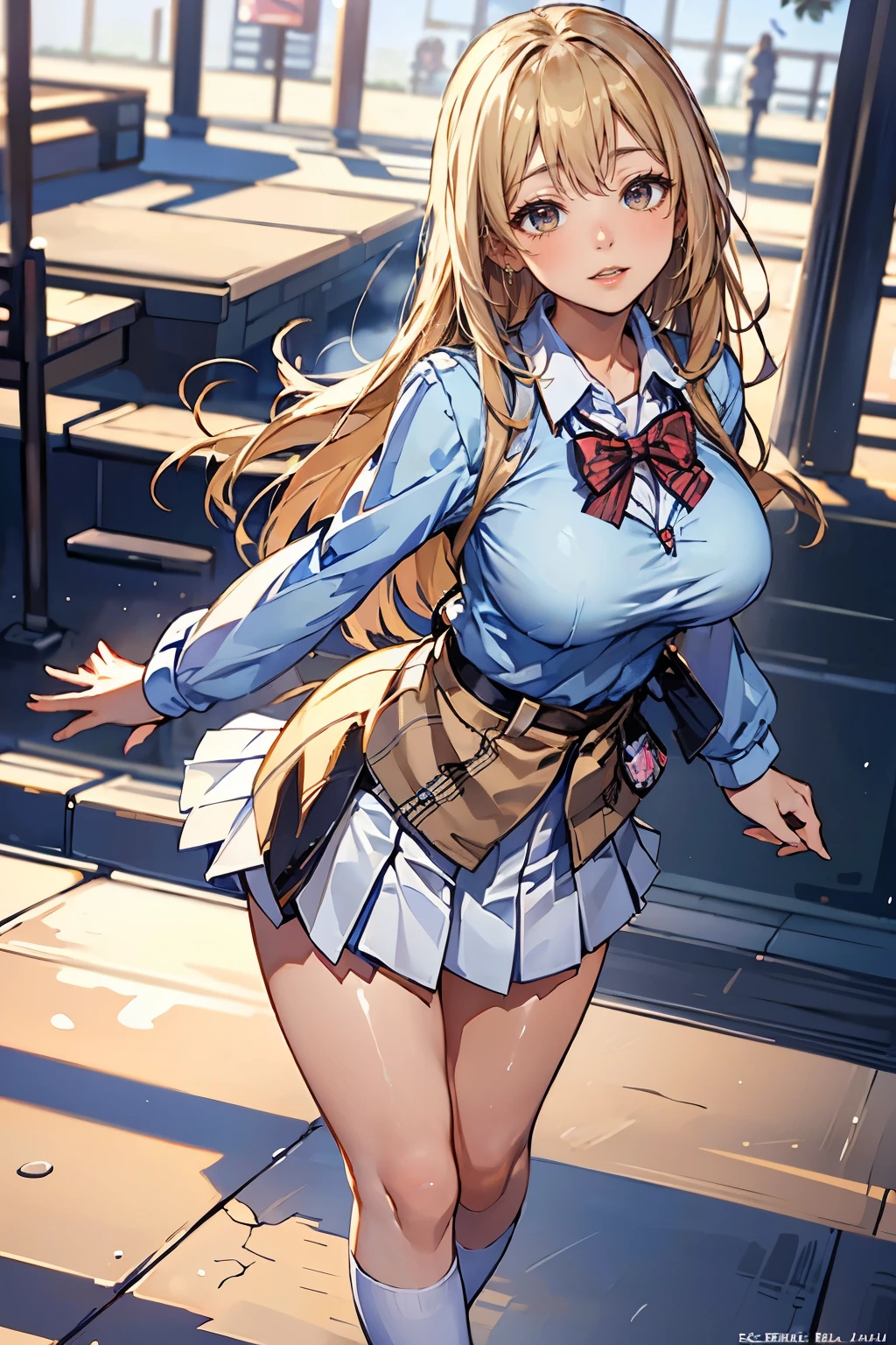 (photorealistic:1.4), best quality, raw 8k photo, (extremely detailed japanese beautiful girl), (extremely detailed eyes:1.1), (cute face:1.2), ultra-detailed, ultra high res, amazing, break,large breasts,Blonde,
(school uniform:1.2), smile, detailed school girl, (disneyland:1.3), beautiful detailed girl, bangs, cute face, miniskirt, smile, Wind, (full body:1.4), walking disneyland, beautiful hairstyle, loafers, perfect legs, perfect hands,gal,gal makeup,gal.safetensors,