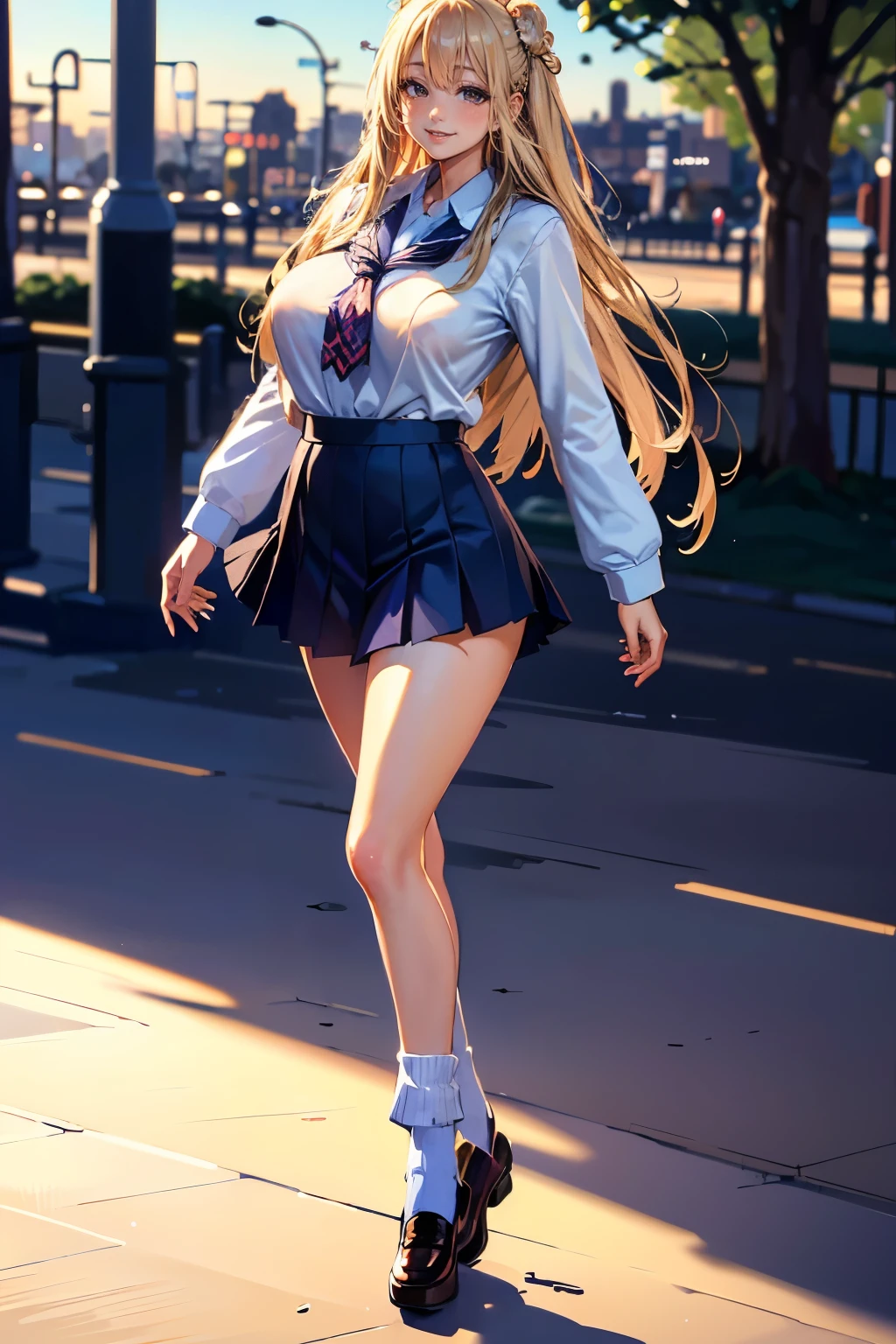 (photorealistic:1.4), best quality, raw 8k photo, (extremely detailed japanese beautiful girl), (extremely detailed eyes:1.1), (cute face:1.2), ultra-detailed, ultra high res, amazing, break,large breasts,Blonde,
(school uniform:1.2), smile, detailed school girl, (disneyland:1.3), beautiful detailed girl, bangs, cute face, miniskirt, smile, Wind, (full body:1.4), walking disneyland, beautiful hairstyle, loafers, perfect legs, perfect hands,gal,gal makeup,gal.safetensors,