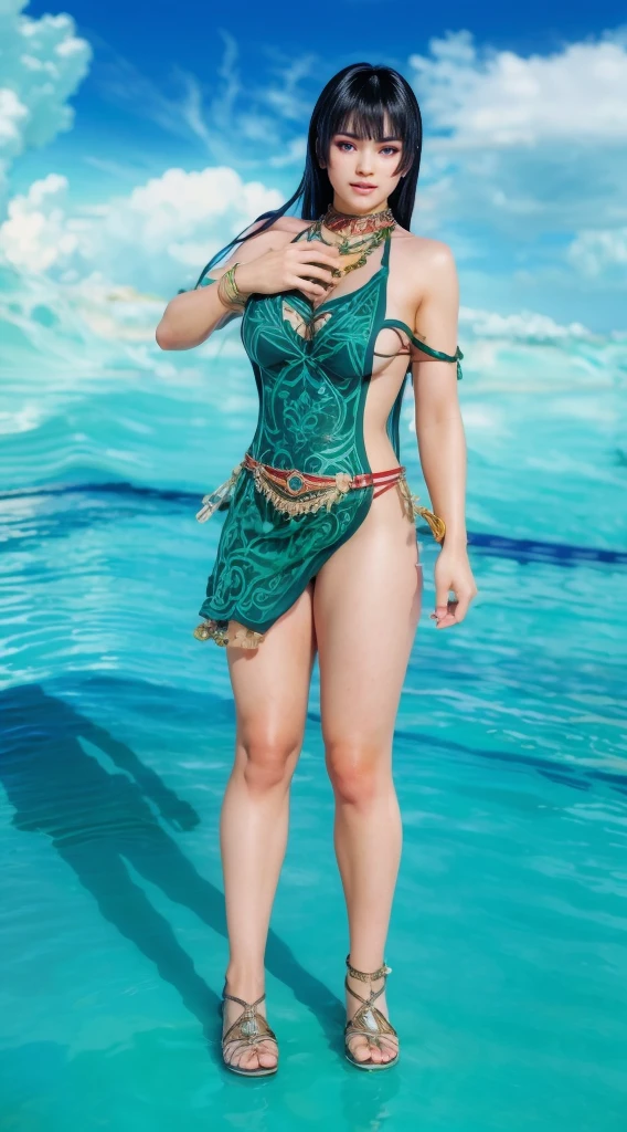 (((masterpiece, best quality))), (((high quality))), (((high resolution illustration))), (((hyper detail))),NSFW, (((Wordsworth's Sharon))),(((Very beautiful long blonde hair))), (((Very beautiful face))), ((((Detailed face)))),(((very beautiful blue eyes))),(((Realistic Skin))),(((her face is flushed))),(((slim body))),(((slim thighs))),(((small breasts))),(((very beautiful slender legs))),(((blue and green micro bikini with extremely detailed and intricate decoration))),(((beautiful earrings))),(((beautiful hair ornaments))),(((in the sea at the very beautiful beach))),(((wet her skin))),(((1girl))),(((1boy))),(((very angry))),(((a girl is walking with a boy ))),(((from below)))