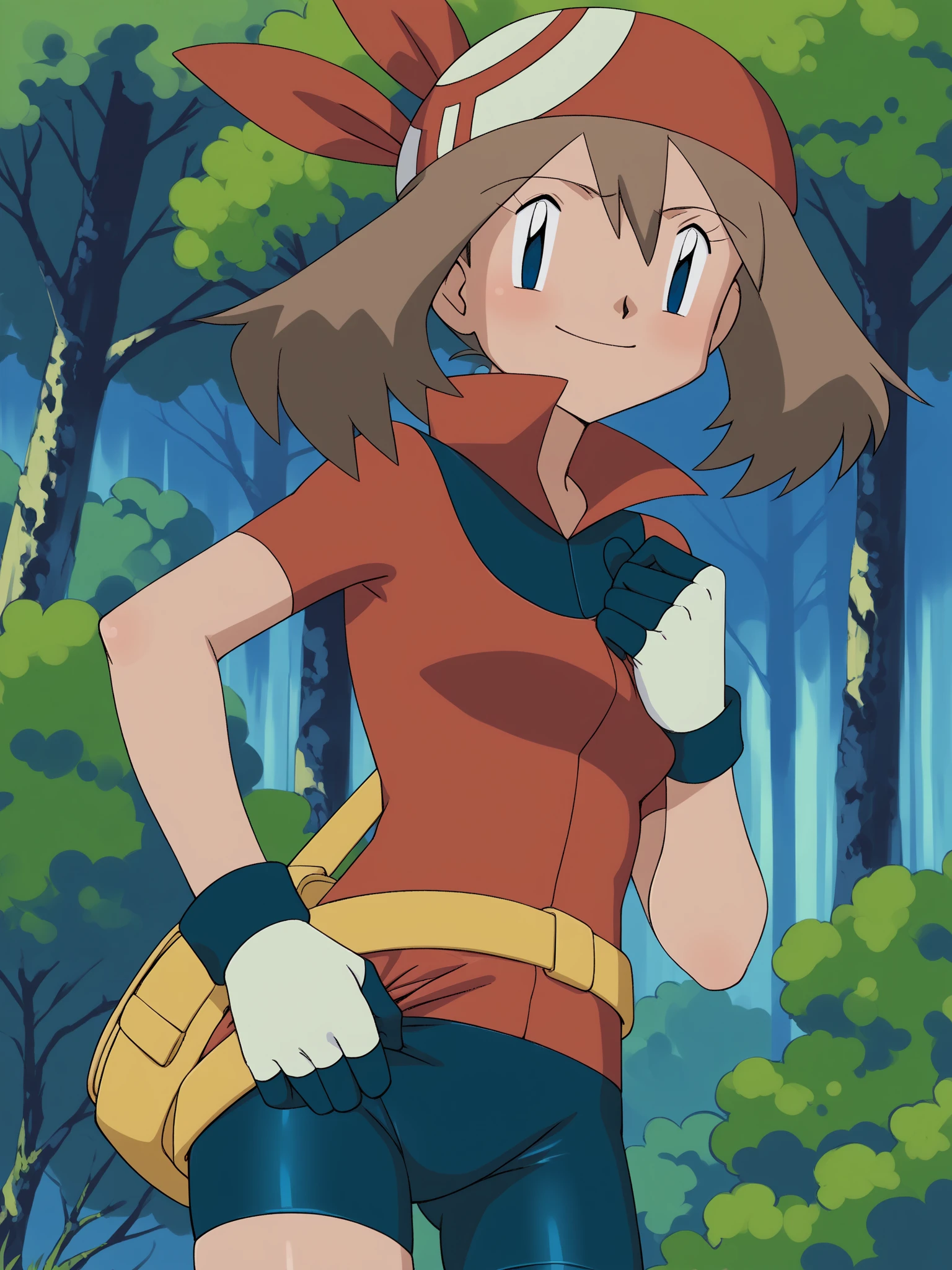 score_9, score_8_ up, score_7_ up, score_6_ up, break, (((flat color, Vector art))), 
(((1girl, Alone, alone))), 
May PXL , (((pokemon, haruka, may))),  blue eyes,  brown hair,  shorthair ,  hair between eyes , Red Bandana,  red shirt, Short sleeve,  gloves, ((( white skirt))), (((navy blue bike shorts))),  ((( abandoned school, wooden, indoor, book, book stack, bottle, box, broken, broken glass, broken window, bucket, building, cardboard box, chair, chalkboard, classroom, too many abandoned lingerie, evening, dark lighting, orange lighting))), 
(((face focus, face close up, Front View))), 
(((, Petite, Short stature, 120cm, Very cute *********))), (((small breast))), 
(((l Full body , Kneeling, submissive))), (((bound arms, arms behind back))),
looking at viewer, 