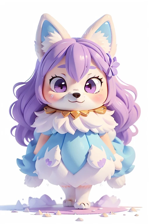 Create a 3D digital illustration of a beautiful and charming fluffy white bear girl with unique and eye-catching features. The cute girl has sparkling pink eyes and long, flowing hair. She has a warm and inviting smile, adding to her charm. The girl is dressed in a casual and comfortable pastel blue and pink outfit, creating a playful and stylish look. The outfit is adorned with cute bear designs, enhancing the whimsical vibe of the scene. The girl is in a perfect position, standing with confidence amidst a variety of colorful and lively attractions in the park. The background is filled with beautiful trees and flower-filled areas, adding to the magical and serene atmosphere of the scene. The illustration should be highly detailed, showcasing the unique and enchanting beauty of the cute fluffy white bear girl.