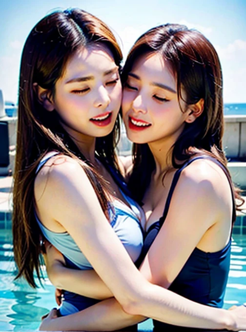 (Party by the pool:1.2)、(Fun atmosphere、Vibrant:1.2)、(3 people:1.4)、Beautiful Japanese Women、(3 peopleの女性)、20-year-old、(whole body)、((Tropical Drinks、juice、Soft-serve ice cream in hand))、(Detailed depiction of a beautiful face)、(Smile)、Small breasts、Slim figure、Medium Short Hair、semi-long、Hair Bun、((Wet 水着、bikini、モノキニbikini))、A pareo skirt with bold ethnic patterns and plenty of primary colors、Realistic Skin、Wet、whole body、No zoom、No close-ups、Cinematic Light、Tropical Colors、((Blank Background))、((White Background))、(Highest quality, masterpiece, High resolution)、(Anime Art 4k)、
(((Woman Kissing)))