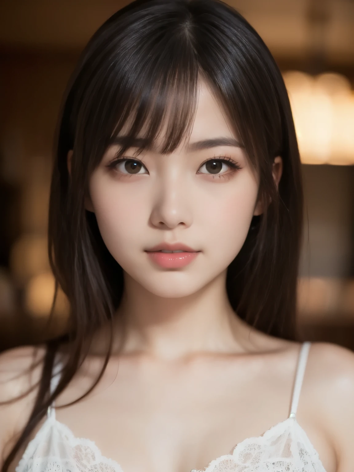 best quality, face focus, soft light, ultra high res, (photorealistic:1.4), RAW photo,
1japanese girl, solo, cute, (pupil, lights in the eyes),  detailed beautiful face, (small chest),(high resolution detail of human skin texture),
(long hair),
indoor,
Damask Shirt Dress,
(portrait)