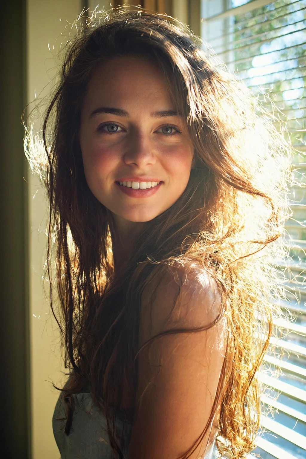 beautiful woman, smiles, sunshine