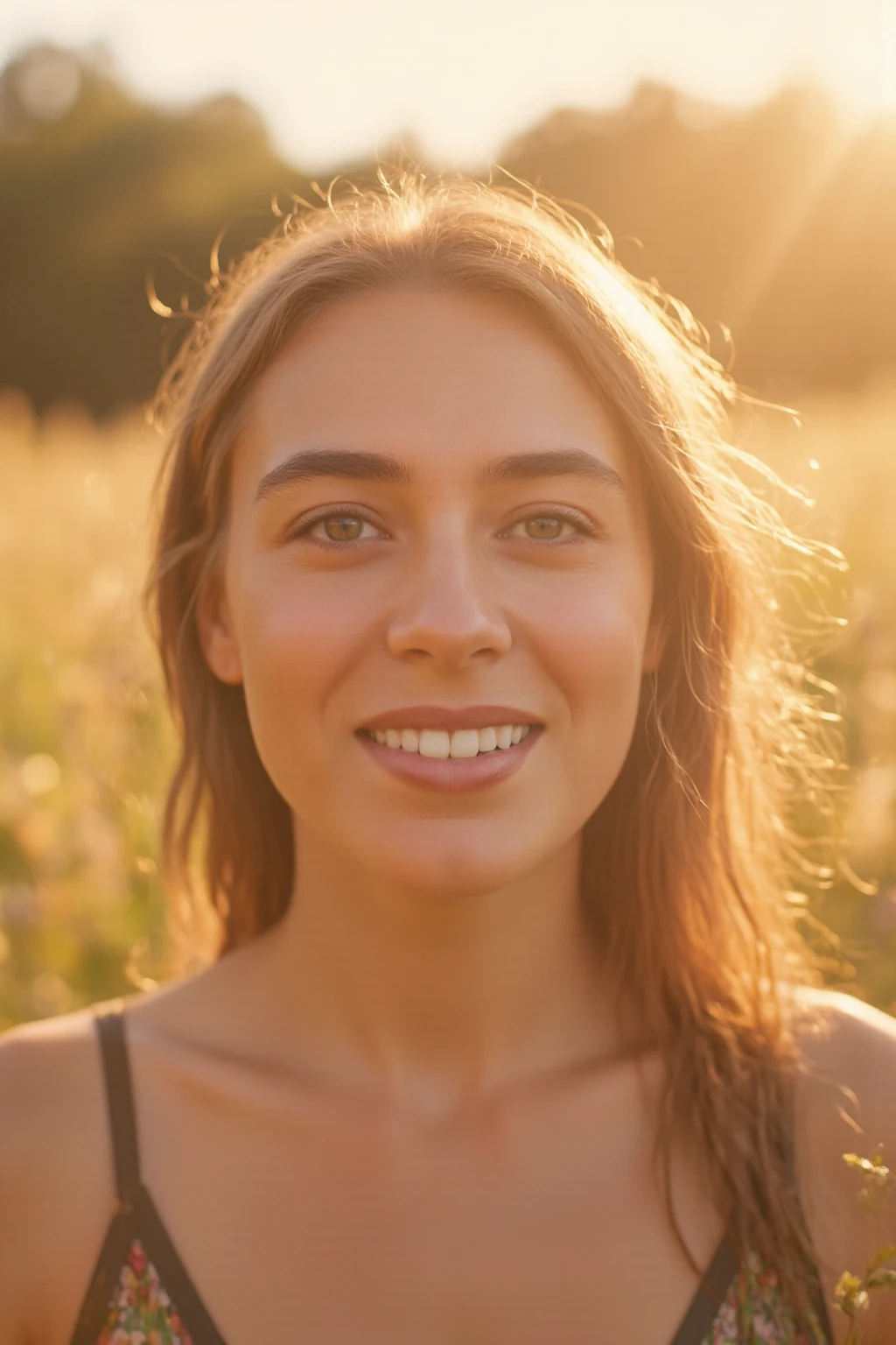 beautiful woman, smiles, sunshine