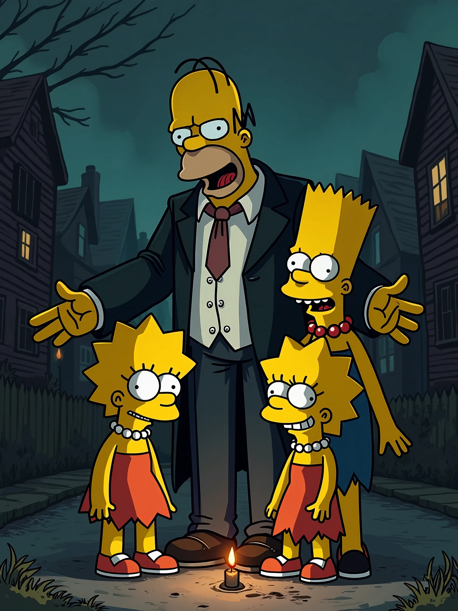 image to generate the dark simsons family