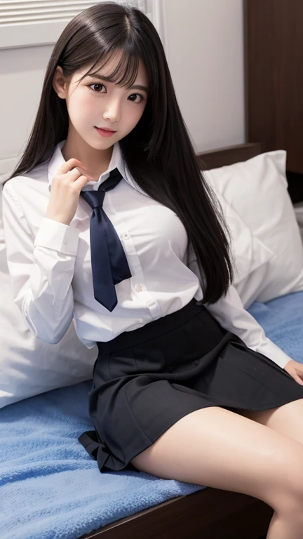 Unbelievably beautiful lady, (have a vaginal sex , Please insert penis into your pussy:1.2), Please lift up your skirt and insert it:1.2, 18 years old, a baby face, Happy face, pony Tail, tie and skirt, (Best Quality, 8K, master piece :1.3), Lovely smile, emotional, (gleaming skin, Shiny hair:1.4), master piece, Best Quality, (Ultra-detailed),