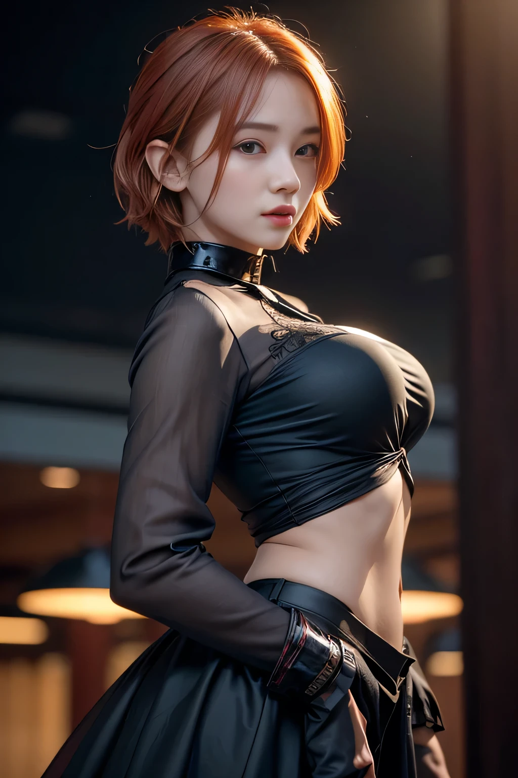 Korean style makeup beauty legs beauty beautiful skin beauty skin medium breast OL orange hair love dull hair cherry eyes