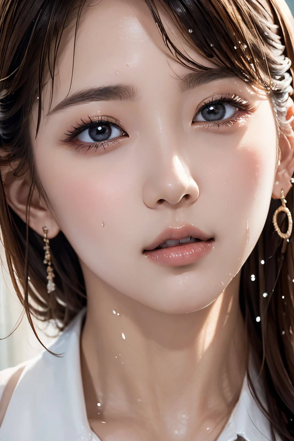(Best Picture Quality, 4k, Masterpiece :1.3), Beautiful, 1girl, Sexy :1.1,(Ballerina dancing mindlessly：1.5), Dark brown hair: 1.1, (Rain soaked, wet body :1.2), Pink tank top, Super detailed face, Detailed lips, Detailed eyes, Double eyelids