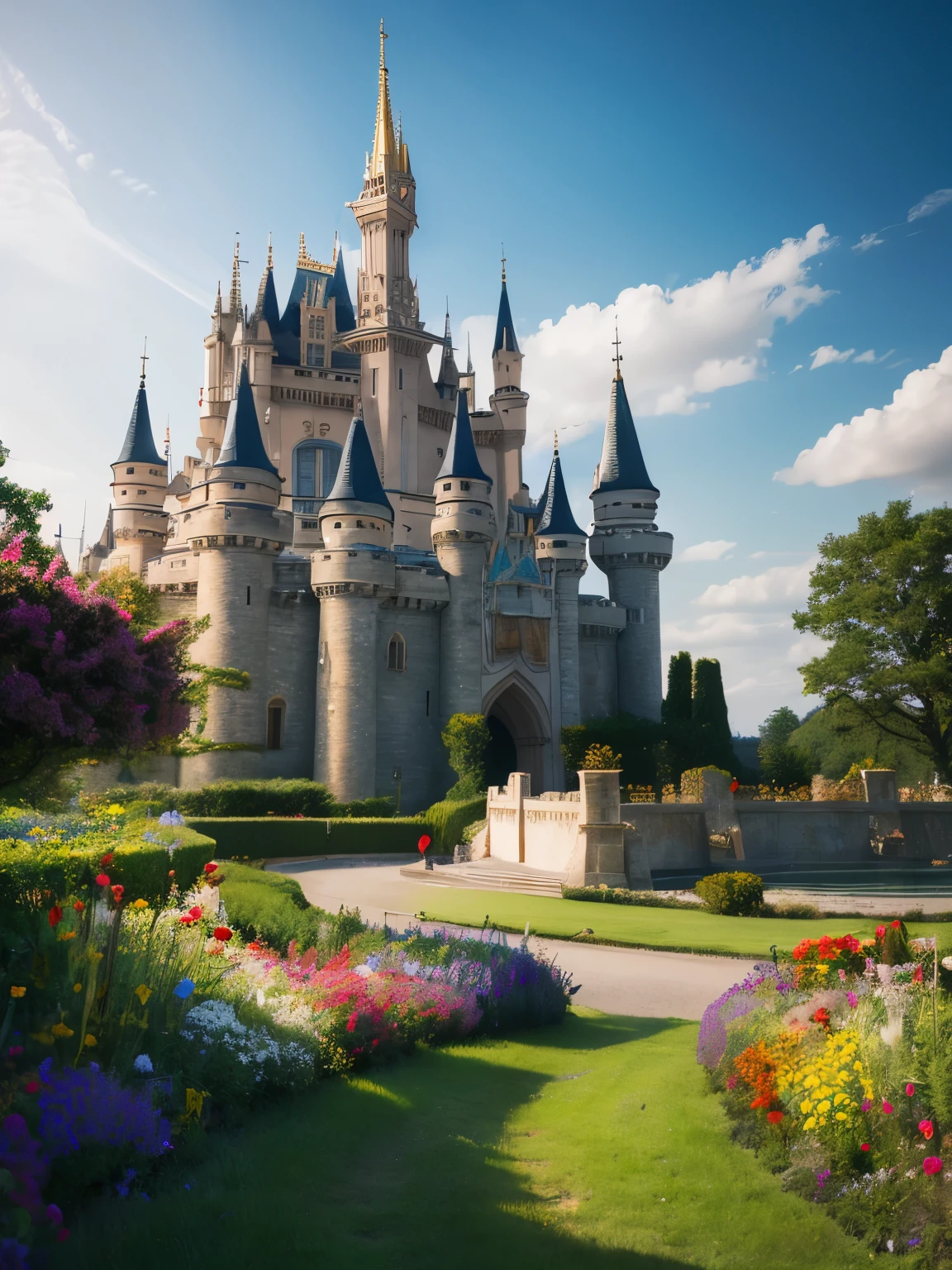 fantastic castle dream flower beautiful atmospheric