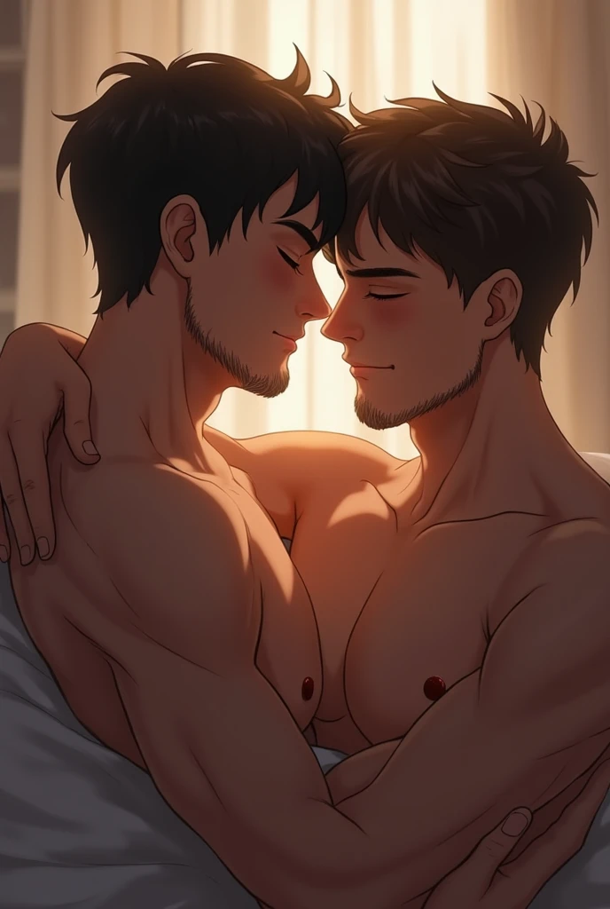 two men kissing 
