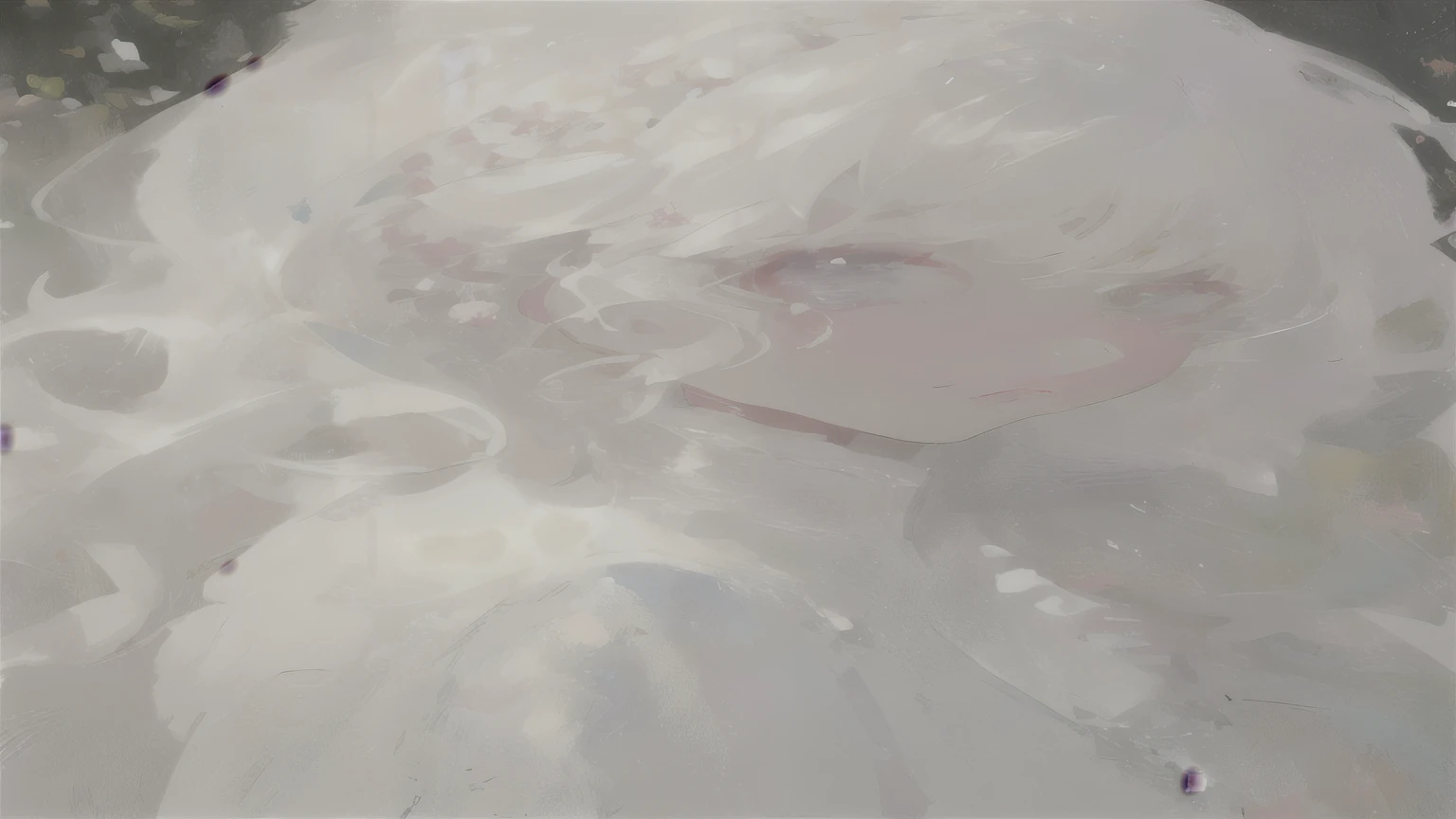 painting of a woman with white hair and a white dress, artwork in the style of guweiz, guweiz on pixiv artstation, guweiz, guweiz on artstation pixiv, soft anime illustration, digital art on pixiv, loish and wlop, guweiz masterpiece, detailed digital anime art, digital anime illustration