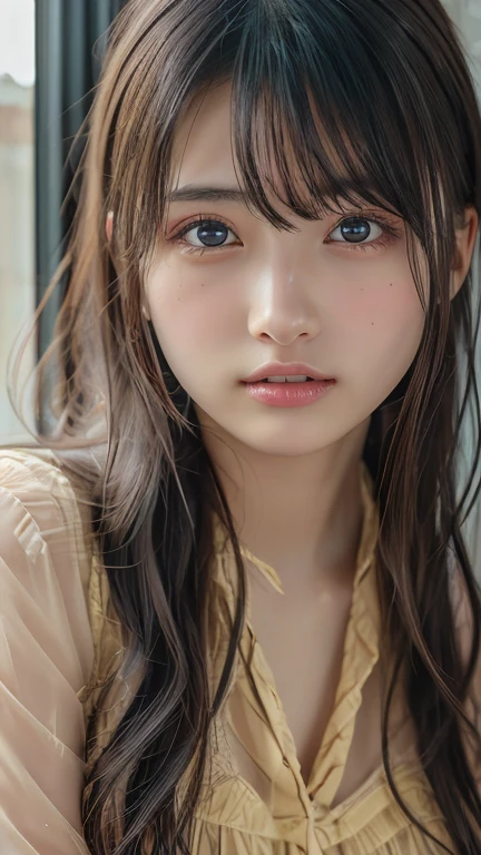 (UHD, retina, masterpiece, accurate, anatomically_correct, textured_skin, super_detail, high_details, high_quality, best_quality, high_res, 1080P, HD, 4K, 8k, 16k), (beautiful_detailed_eyes, beautiful_detailed_lips, extremely_detailed_eyes_and_face), soft_lighting, physically-based_rendering, vivid_colors, (shiny_hair, shiny_skin, tanned_skin), eye_reflection, (bangs:1.5), (splash_curl:1.2), (bokeh, bedroom), semi-profile_view, (chibi_maid, toddler_girl, full_body:1.2),