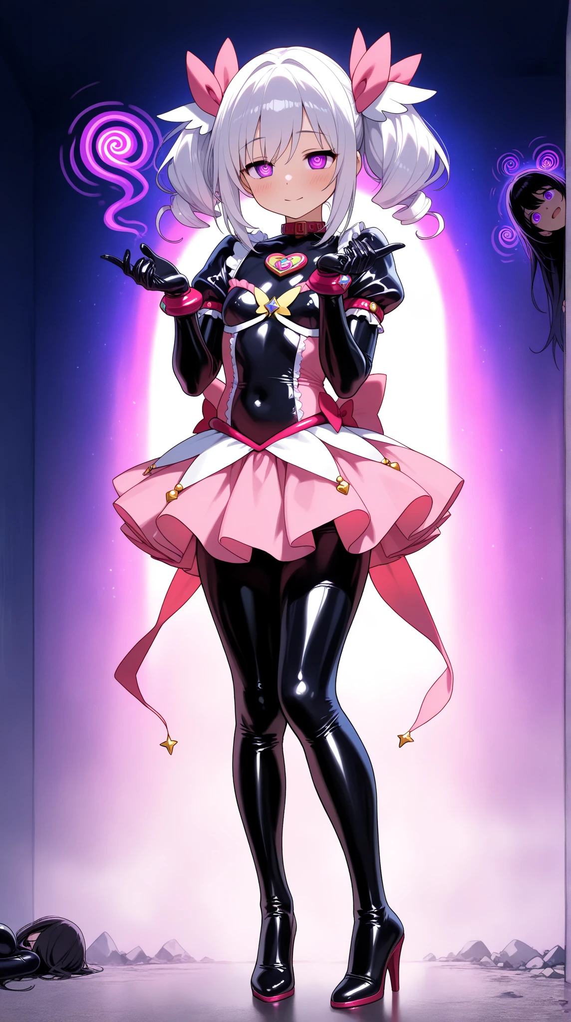 1girl, <lora:EvlSM-15:0.7>, EvlSM, sailor senshi uniform, skirt, crescent, crescent facial mark, makeup, lipstick, mascara, eyeshadow, <lora:AdaWong-14:0.8>, best quality, masterpiece, highres