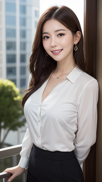 (masterpiece:1.3, high resolution, ultra detailed, 8k, realistic,), beautiful detailed face, pale skin, realistic glistening skin, detailed cloth texture, detailed hair texture, Perfect body, Beautiful Face, accurate, Anatomically correct, Highly detailed face and skin texture, natural neck length, (beautiful hands), (fair skin:1.2), Thin legs, thick feet,
Detailed eyes, symmetric eyes, Light Brown eyes, Double eyelids, Thin eyebrows, (Glossy lips:1.4), (smile:1.2),
(A Classy and Cute girl:1.3), (1 girl, one girl), ((wearing glasses, a white collared shirt:1)), (grey mini skirt), (long boots),(medium breasts, slender figure, abs), beautiful clavicle,
(blonde hair, wavy hair, long hair:1.2), ((Standing by the window)), (Cowboy shot:1.2), (looking at the viewer), ((In the modern office)),