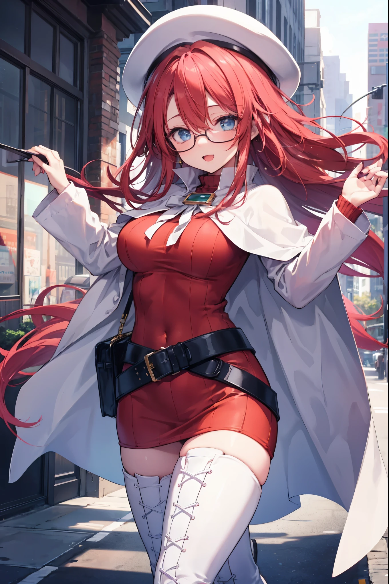 summonnightaty, aty, (young:1.3),long hair, blue eyes, red hair, big_tits, hat, glasses,
BREAK long hair, thighhighs, hat, dress, naked_legs, glasses, belt, cape, sweater, zettai ryouiki, beret, thigh boots, white footwear, ribbed sweater, loose belt,solo,
BREAK outdoors, fantasy,
,Highquality_hads,perfect_fingers,
BREAK (masterpiece:1.2), best quality, high resolution, unity 8k wallpaper, (illustration:0.8), (beautiful detailed eyes:1.6), extremely detailed face, perfect lighting, extremely detailed CG, (perfect hands, perfect anatomy),covered_nipples,covered_navel ,half_eyes,long_sword,sleepy_eyes,red_sweater,apart_knees,magical_effect,spread_legs, have_a_book,teacher,rise_knee,Smile,rise_hand,look_down_viewer,spread_arms,,looking_into,plump,open_mouth, dynamic_posing,solo,in_Emodern_town_landscape,night_sky,solo
