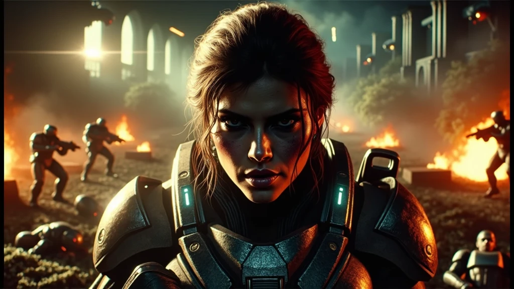 arafed image of a woman with a face full of blood and a man in a suit behind her, still frame from prometheus, in style of luis royo, mechanized soldier girl, by Marek Okon, artificial intelligence logo, miners, grey armor, wet make - up, sexy movie photo, icon for an ai app, portrait of a female ranger