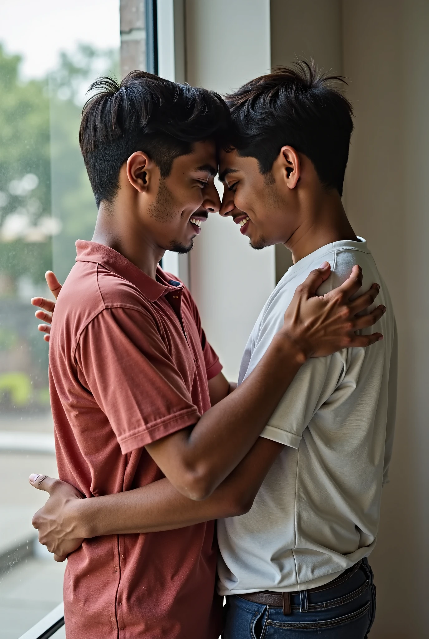 Cute 18 year Indian twink boys crying nude made to stand nude by teacher