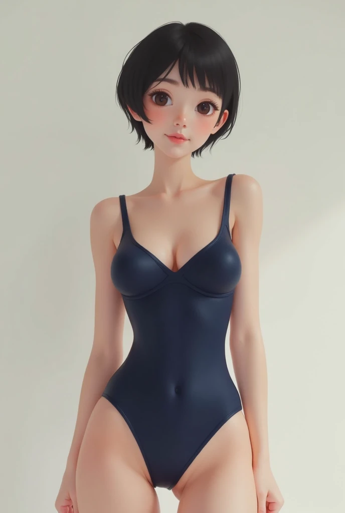 masterpiece,1girl,solo,looking at viewer, cowboy shot, simple background, genitalia showing, short hair,(bikini:1.6),(nude:1.4), nsfw, no clothes