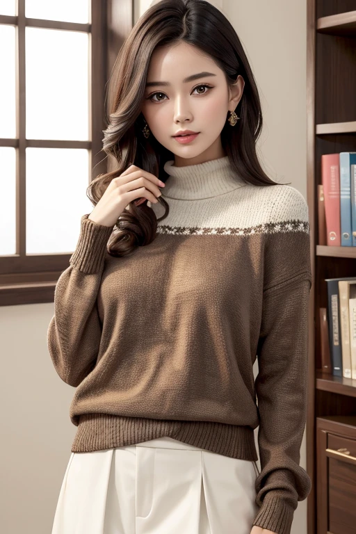 8K, Thirty Years Female, Temperament, Delicate Skin, Highly Detailed, Digital Photography, Surrealist Painting, Beautiful (Masterpiece, Side Light, Fine Beautiful Eyes: 1.2), Pretty, High Quality, Original Painting, Realistic Skin Details, Long Black Hair, Natural Light and Shadow, Clear Focus, Ultra Fine Face, Photo Realistic, Standing, High Detail, Cinematic Lighting, Ultra HD, Anatomically Correct, Best Quality, Fashion Clothing, Official Product Pictures, Product Introduction Photos,