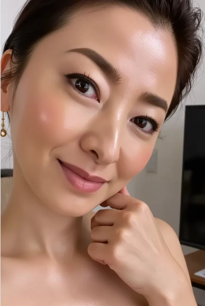 Beautiful Japanese actresses,(photo Realistic:1.4), (hyper Realistic:1.4), (Realistic:1.3),Very detailed, Edge Orgasm,face Focus, Woman with open mouth and closed eyes , A woman with an edge _face、Age 35、Black-haired、 News anchor、Very small toilet,((skin shining with 汗))((Clabrasion glistening with 汗,face shining with 汗)),(,Entrance to the house、In front of the front door、In front of the shoebox、White collared shirt,Hair tied up、teacher,(Wet Filter)(((下からのfaceのクローズアップ)))((large high nose,Prominent Nose))小さなface,((real skin,skin details,pores))