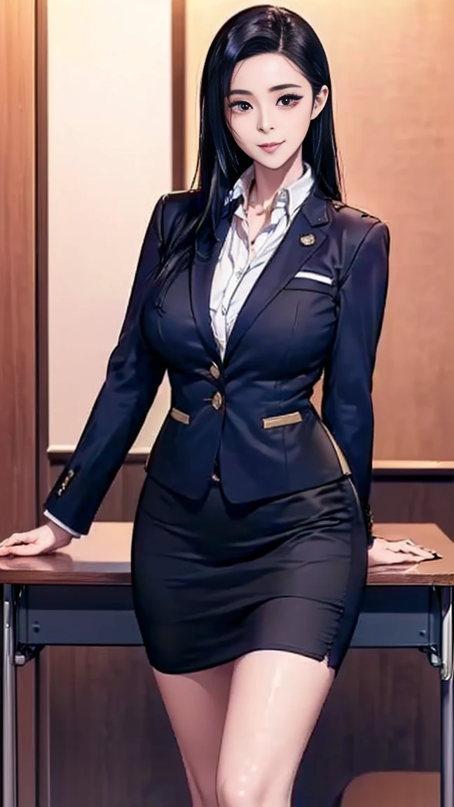 realisitic、Curvaceous woman standing alone, Woman in black business suit, with a business suit on, businesswoman, Woman in business suit, Wearing a white collar shirt under a suit、business skirt、tight skirts、Girl in a suit, female in office dress, , Girl in suit, young business woman, in a business suit, business outfit, Wear a suit、Office Suits、Not wearing glasses、professional photograpy、Does not expose the skin, Japanese Models,、,The skin is not exposed、fleshy body, large boob、 hard 、、big butts、Big belly、thick waist、Body without tone、thick thight、thick arms、Round face、Fat face、chubby cheeks、Sauce order、big eye、A dark-haired、short-haired、Standing facing the front、Left hand pose on the hip、Right hand is down in a pose、Straight back posture、Sun background、