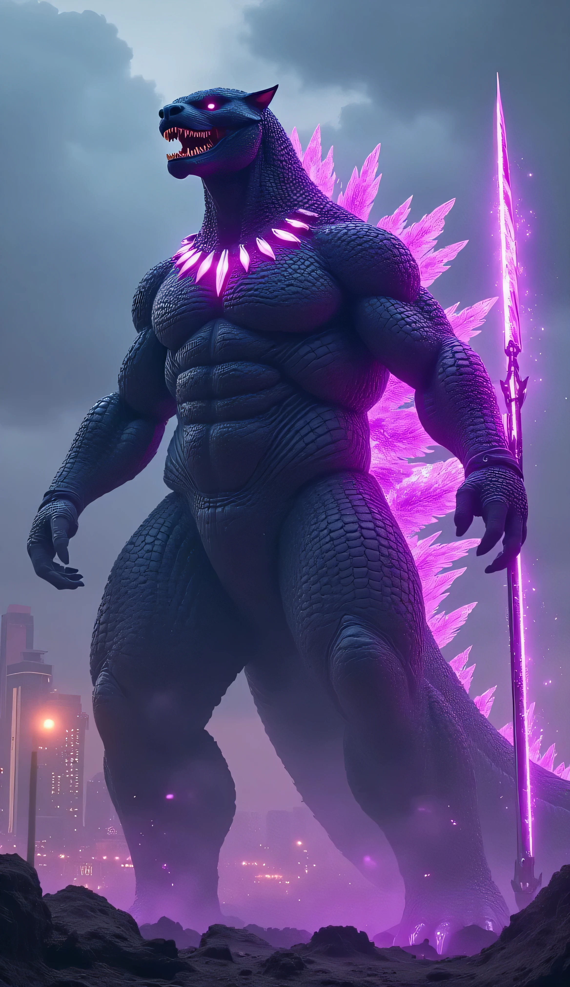 In the depths of the ultra detailed, muscular dark space, an elemental figure stands rendered in all his might. His sculpted form, glowing with ethereal energy, is encased in briefs that accentuate every muscle and contour of his powerful physique. The briefs, a captivating blend of color and texture, shimmer and sparkle in the dimly lit environment, illuminating the intricate details of every fiber. The elemental being's intense gaze, adorned with sparkling, dark orbs, pierces the endless darkness, while the slightest hint of a smirk plays at the corner of his lip, exuding a sense of playful mysteriousness. The breat